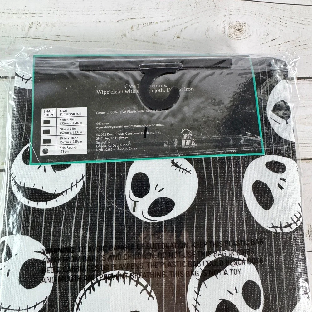 Nightmare Before Christmas Jack‎ Skellington Tablecloth 52x70 Pinstripe NEW